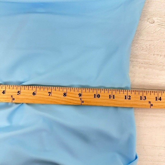 La Femme Long Formal Evening Gown Size 8 Drape Neck Jersey Cloud Blue #30626 - Picture 14 of 15